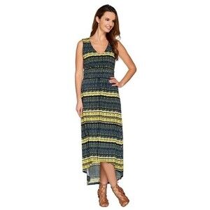 Kelly by Clinton Kelly navy and yellow maxi dress size XL